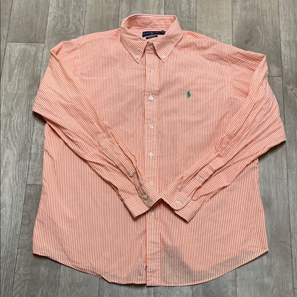 Mens Polo Ralph Lauren Custom Fit‎ Stripe Button Down Casual Shirt